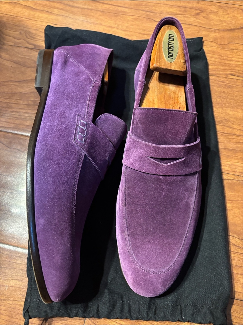 Harrys of London Purple Leather Suede Loafers